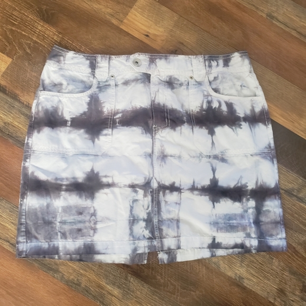 Custom White and Grey Tie Dye Womens Skirt plus size 16